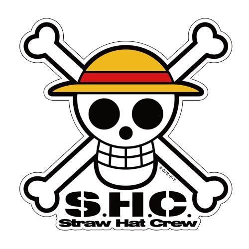 One Piece Sticker Straw Hat Skulls 
